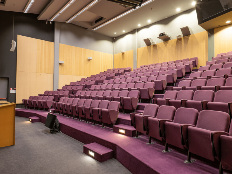 Aula with purple chairs