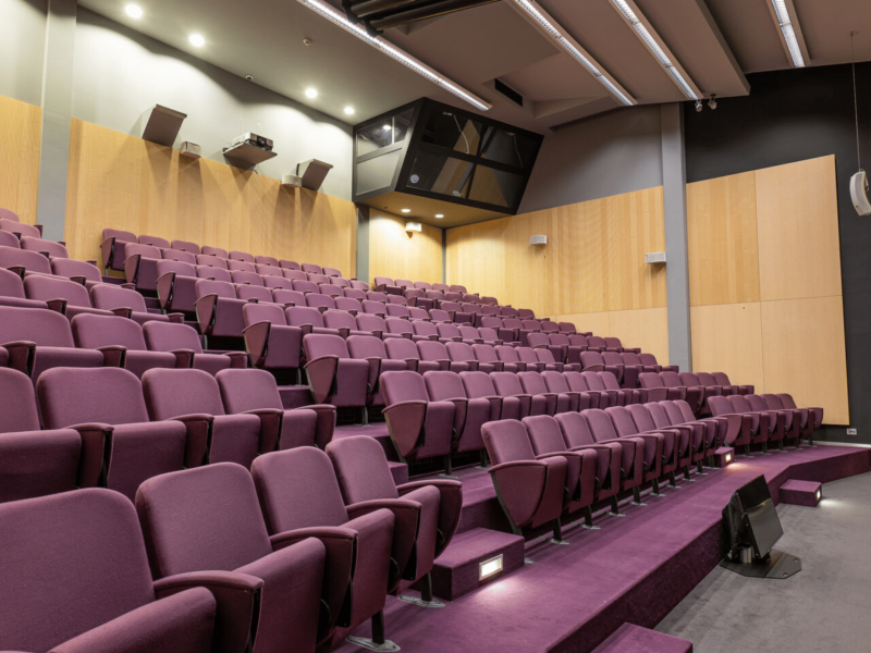 Aula with purple chairs