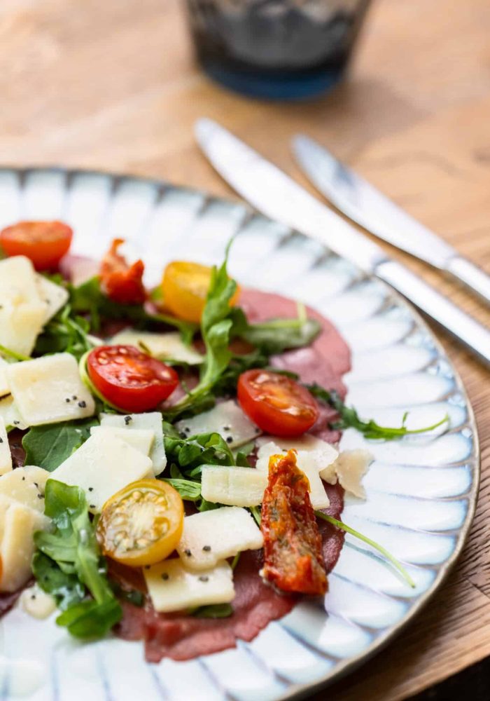 Beetroot Carpaccio and tomatoes