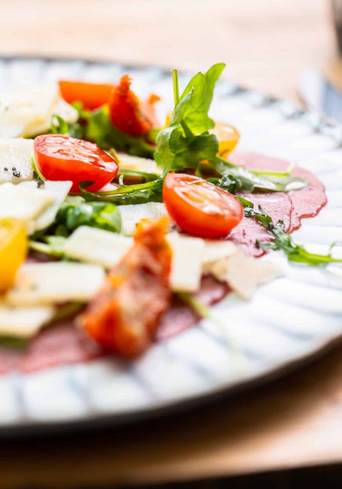 Beetroot Carpaccio and tomatoes