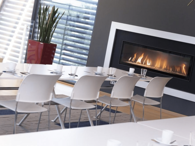 meeting room at voco Brussels City North next to fireplace